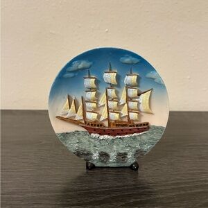 Vintage 3D Clipper Ship Decor